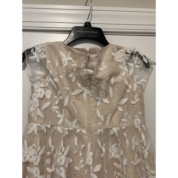 Davids Bridal Flower Girl Dress Ivory Champagne Lace Sleeve Midi Length Size 14 - Picture 6 of 9